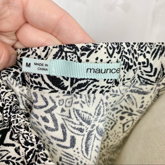 Maurices black & cream floral button front skirt M - Picture 8 of 10